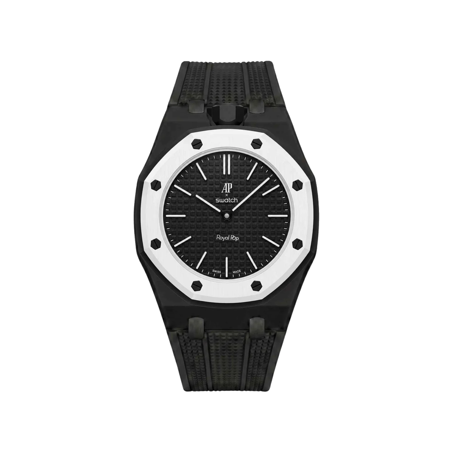 AP x Swatch Royal Pop Ocho Negro SSX03W101N | Black & White Pocket 